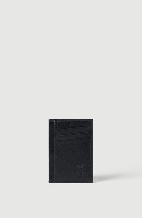 Brushed leather card holder