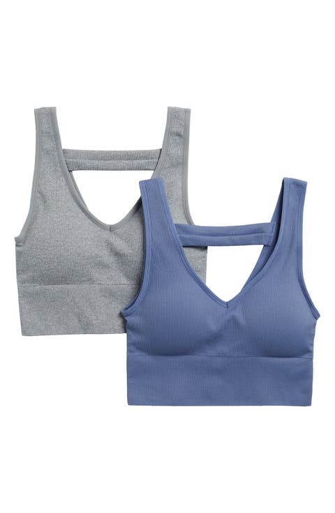 Bianca 2-Pack V-Neck Rib Seamless Bralettes