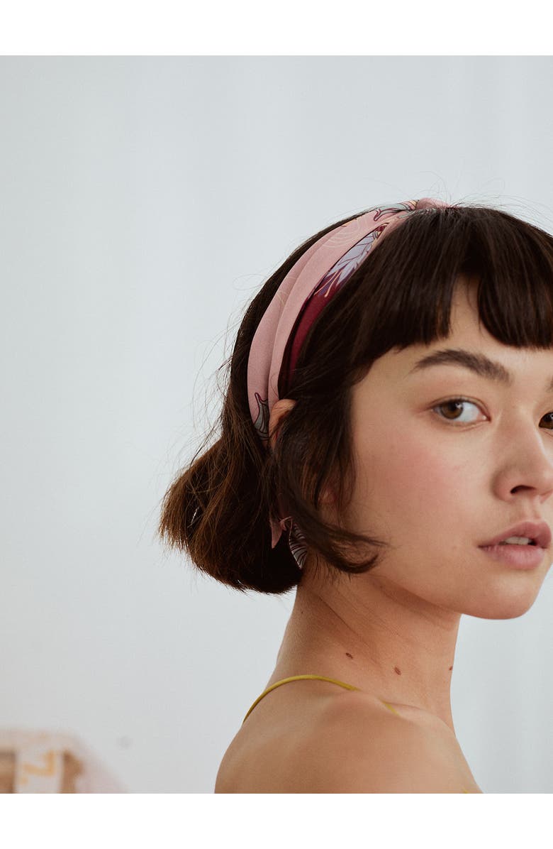 Lost Pattern "Dream" Silk Twill Neck Bow, Alternate, color, Ruby Red