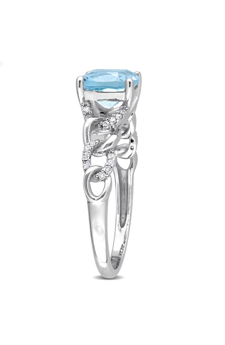 Julianna B. Blue Topaz & Diamond Link Ring 10k, Alternate, color, Topaz