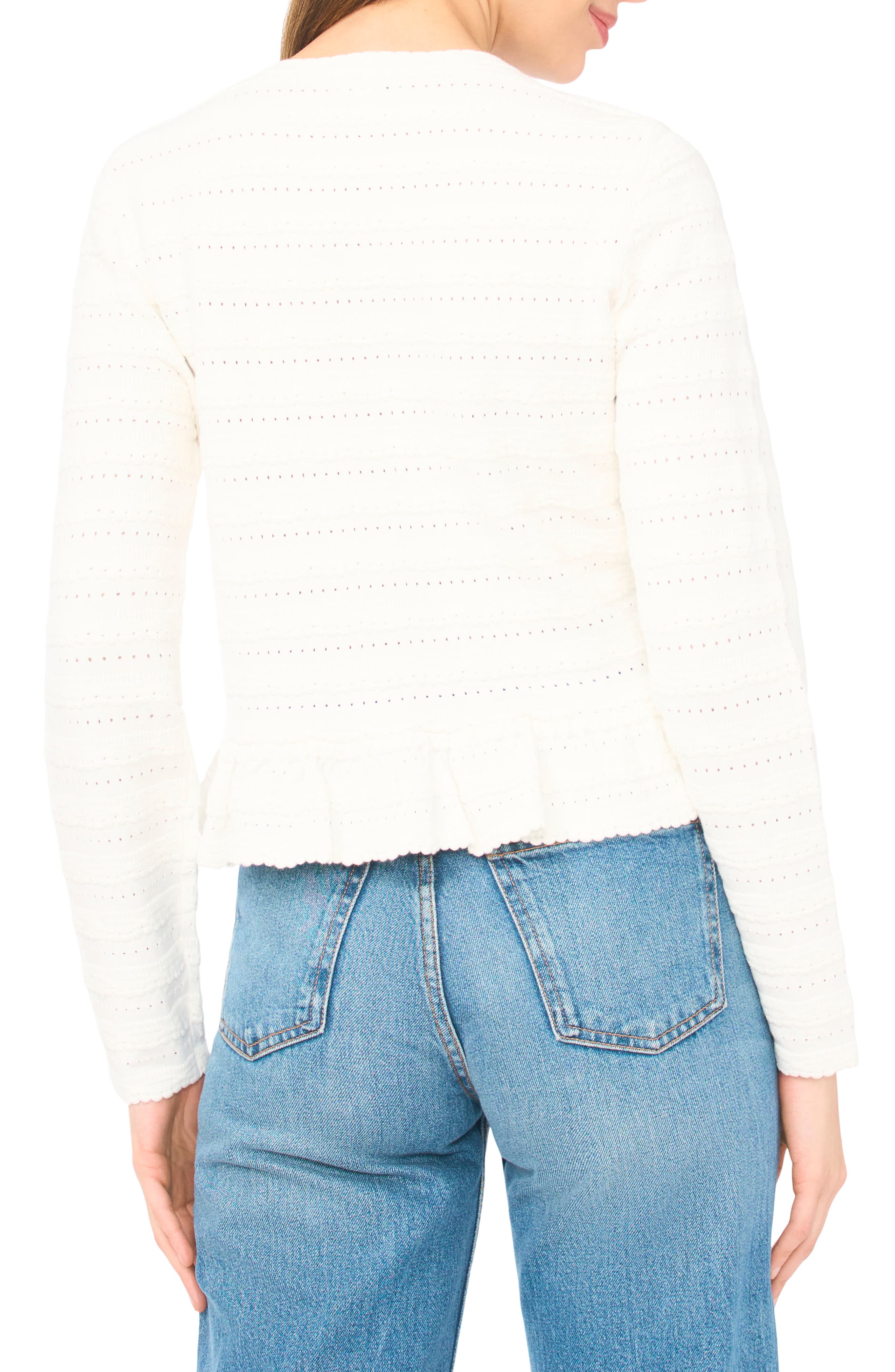 Ruffle Pointelle Cardigan - image 4