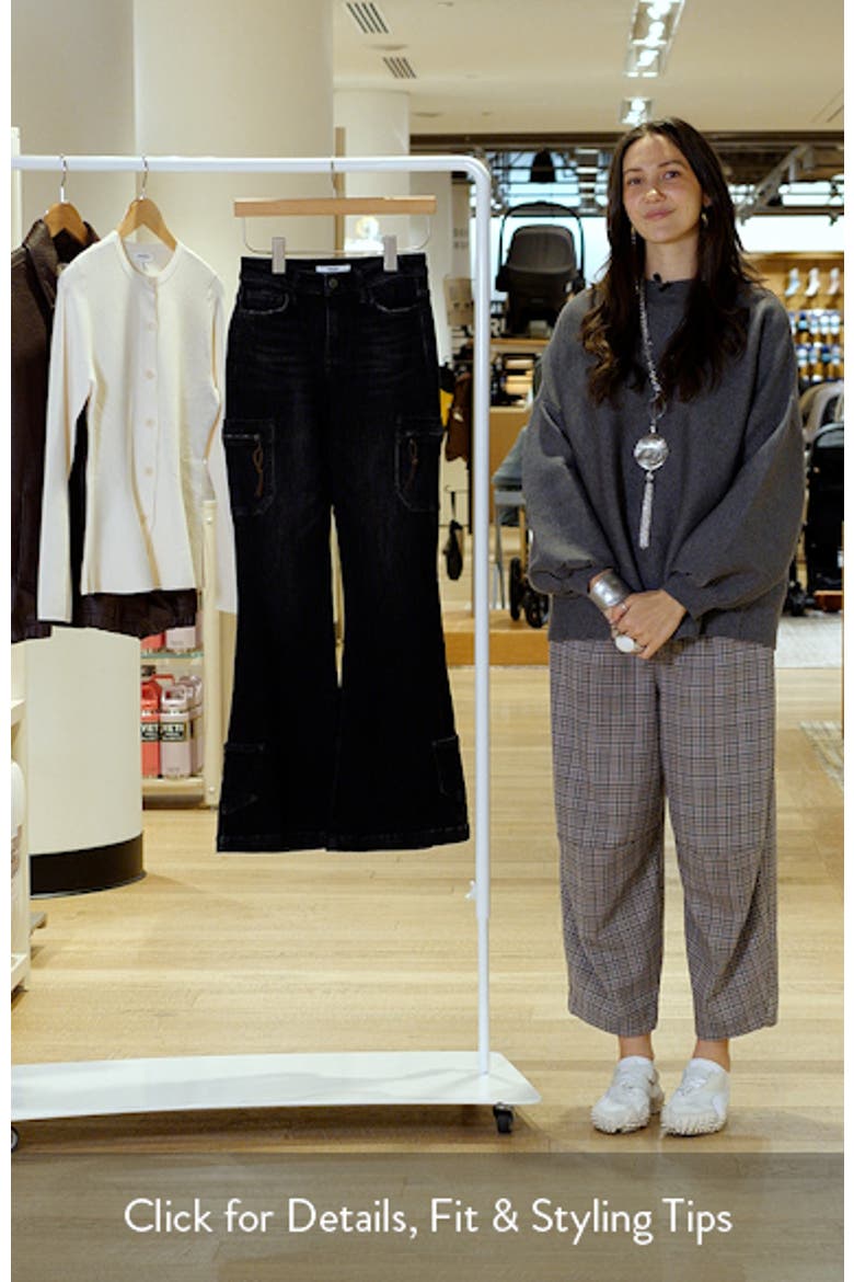 High Waist Flare Cargo Jeans video