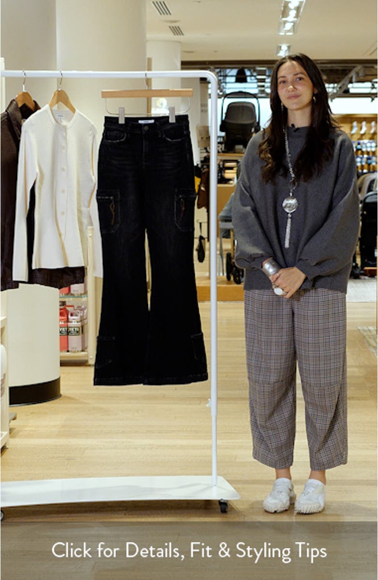 High Waist Flare Cargo Jeans, sales video thumbnail