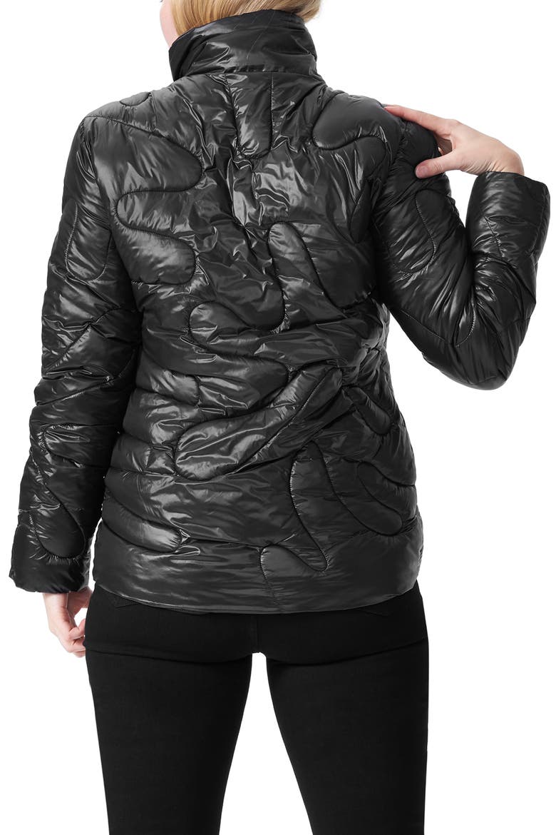 Josie Short Water Resistant Puffer Jacket, Alternate, color, BLACK