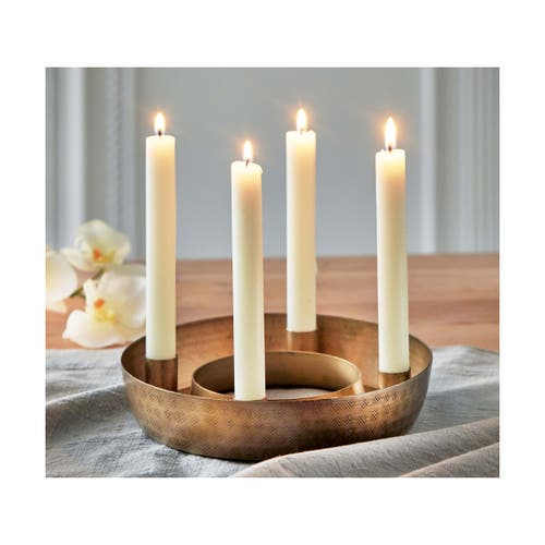 Tag 12" Straight Classic Ivory Taper Paraffin Wax Single Candle In Neutral