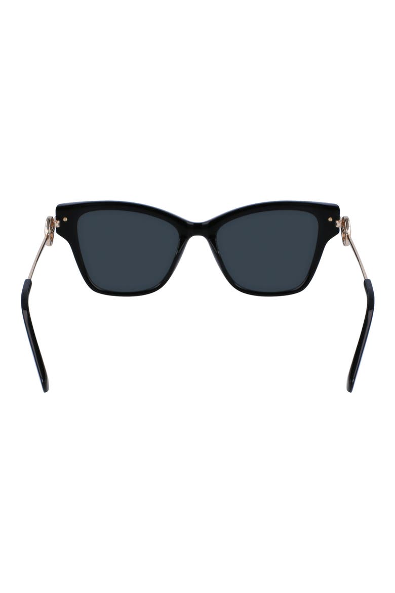 Medallion 52mm Modified Rectangular Sunglasses, Alternate, color, BLACK