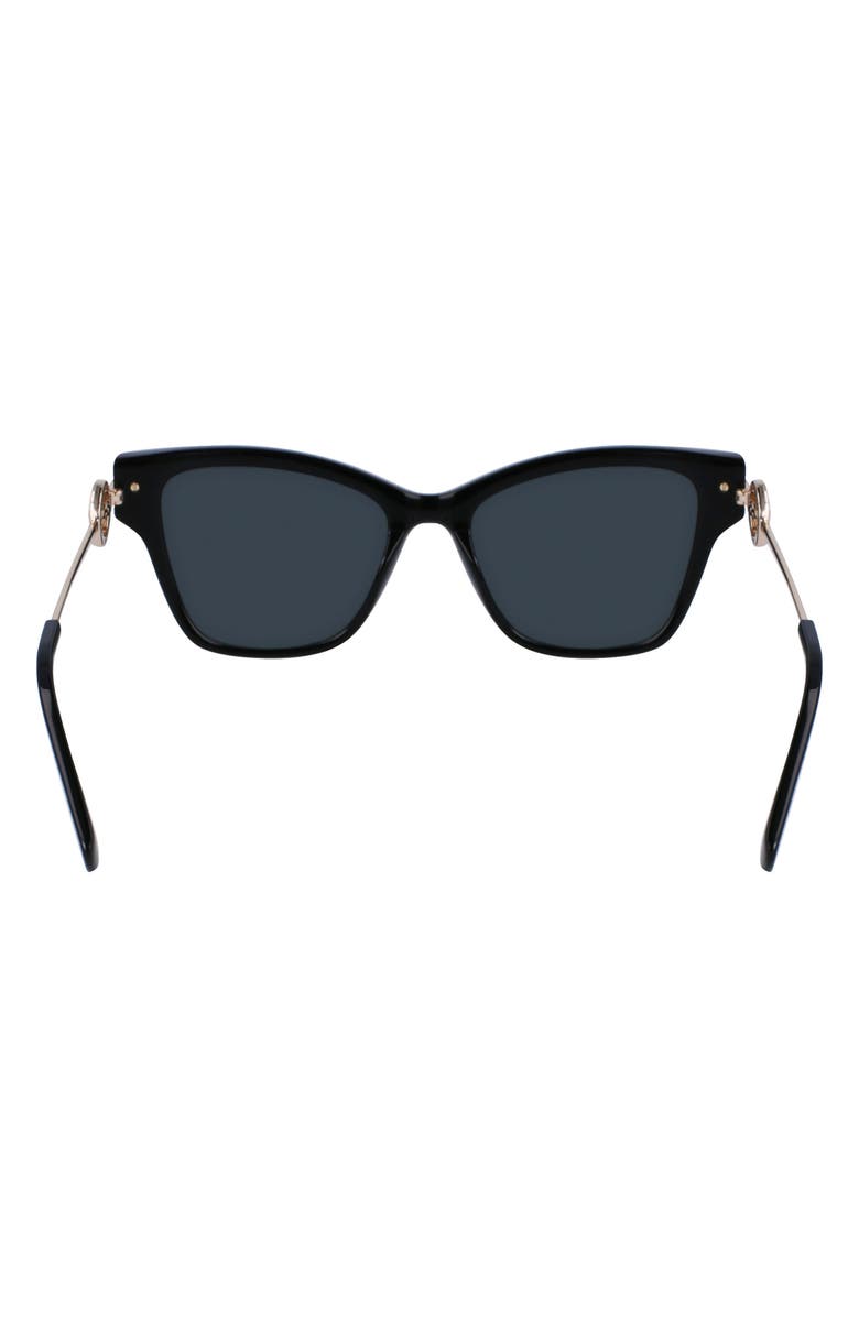 Longchamp Medallion 52mm Modified Rectangular Sunglasses, Alternate, color, Black