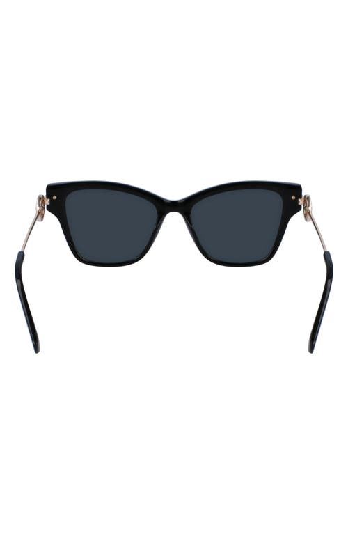 Longchamp Medallion 52mm Modified Rectangular Sunglasses In Black