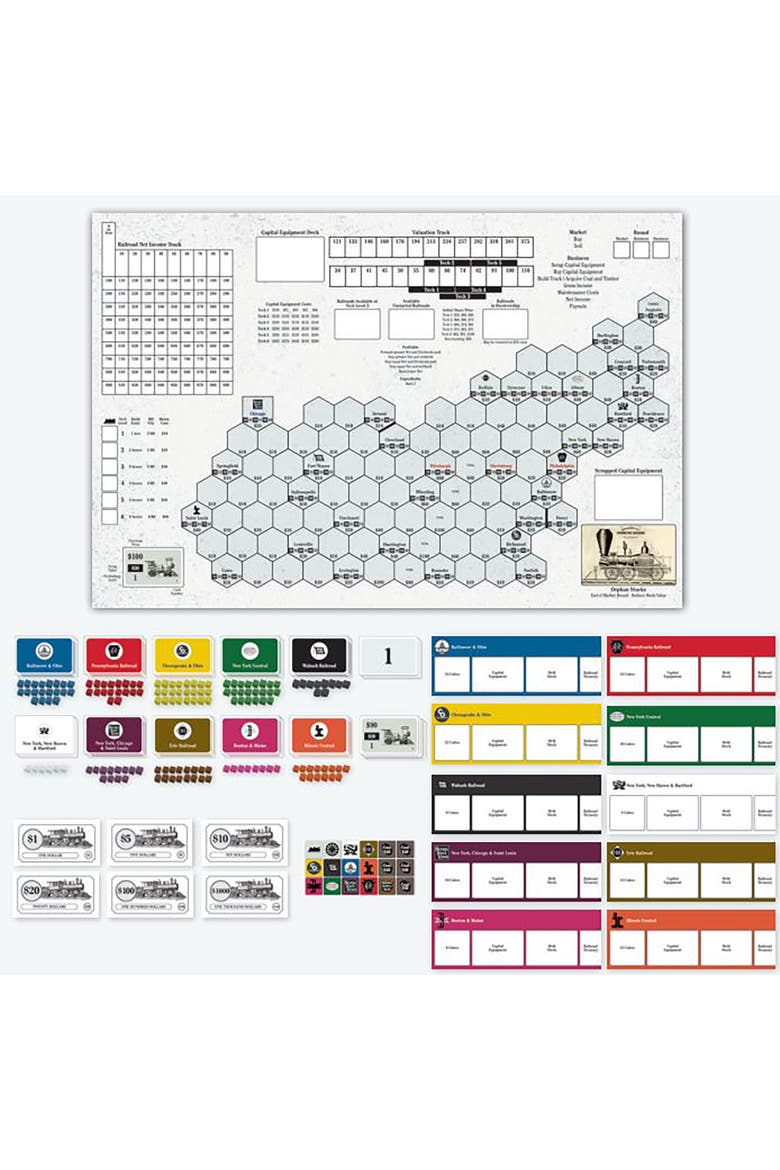 Baltimore & Ohio Train Strategy Board Game, Ages 14+, Alternate, color, Multicolored
