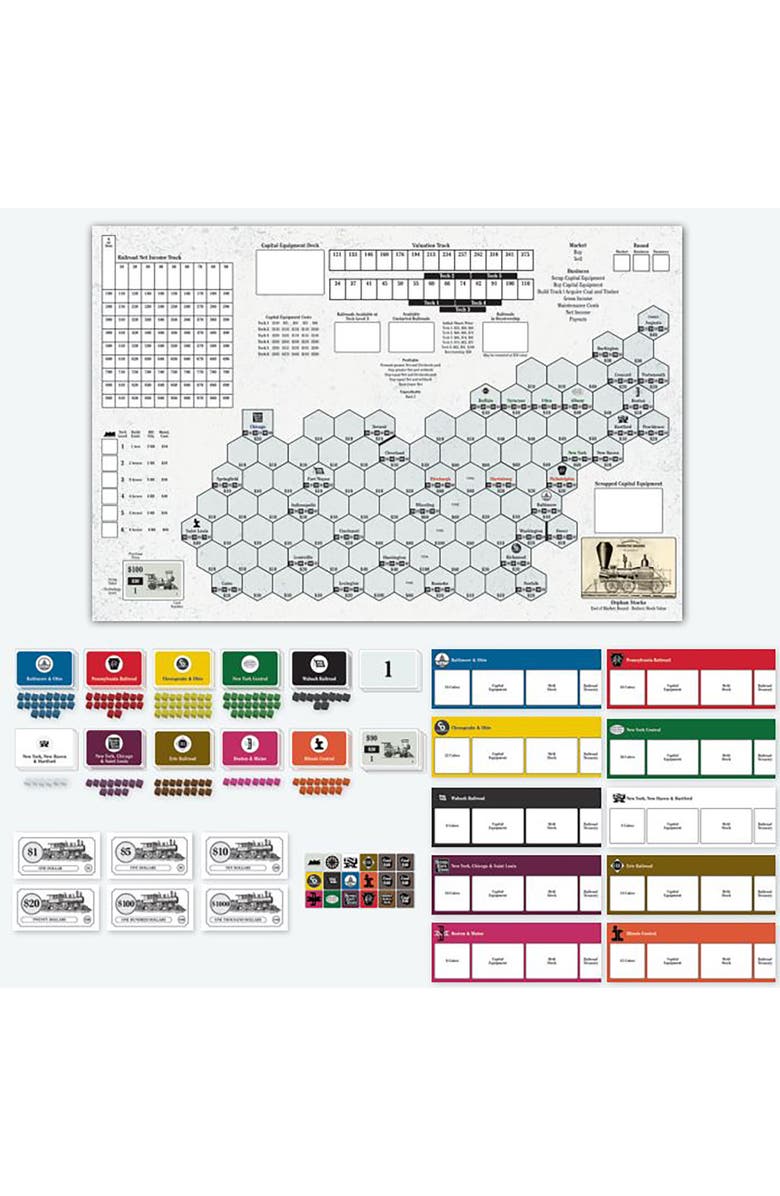 Rio Grande Games Baltimore & Ohio Train Strategy Board Game, Ages 14+, Alternate, color, Multicolored