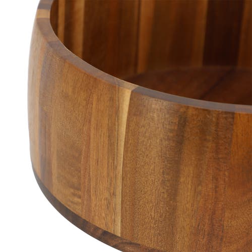 Megachef 9.75 Inch Large Acacia Wood Salad Bowl In Brown