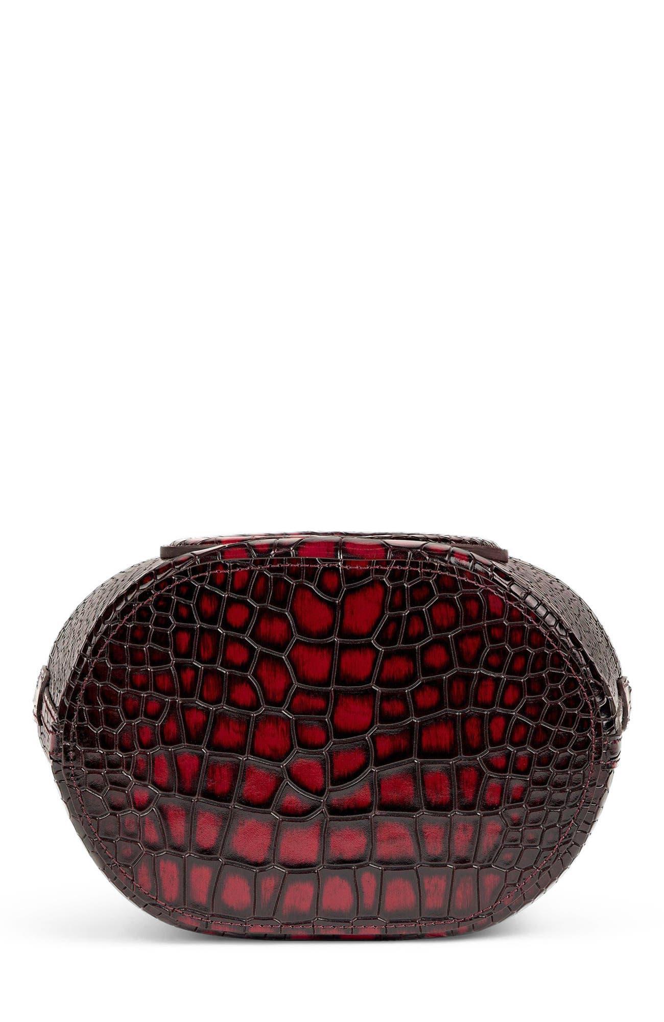 Infinity Bag - Burgundy and Black Crocodile Embossed, Alternate, color, Burgundy and Black