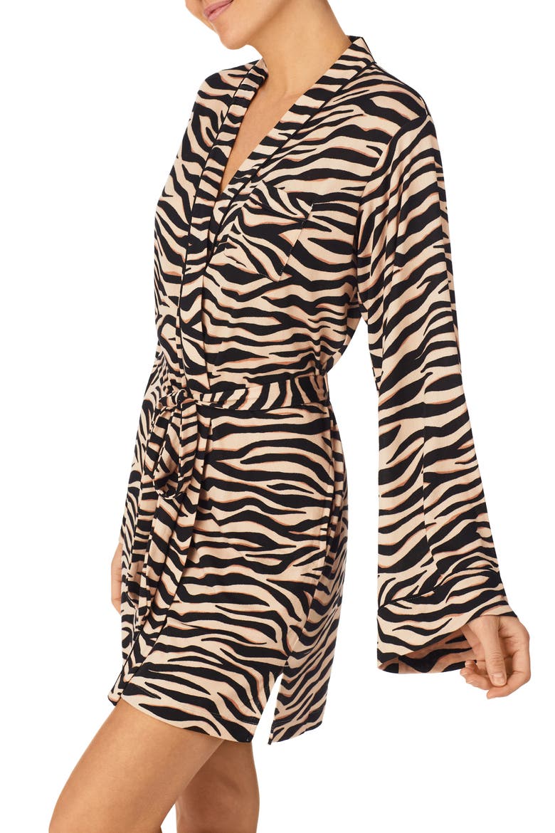print knit robe, Alternate, color, BROWN PRINT