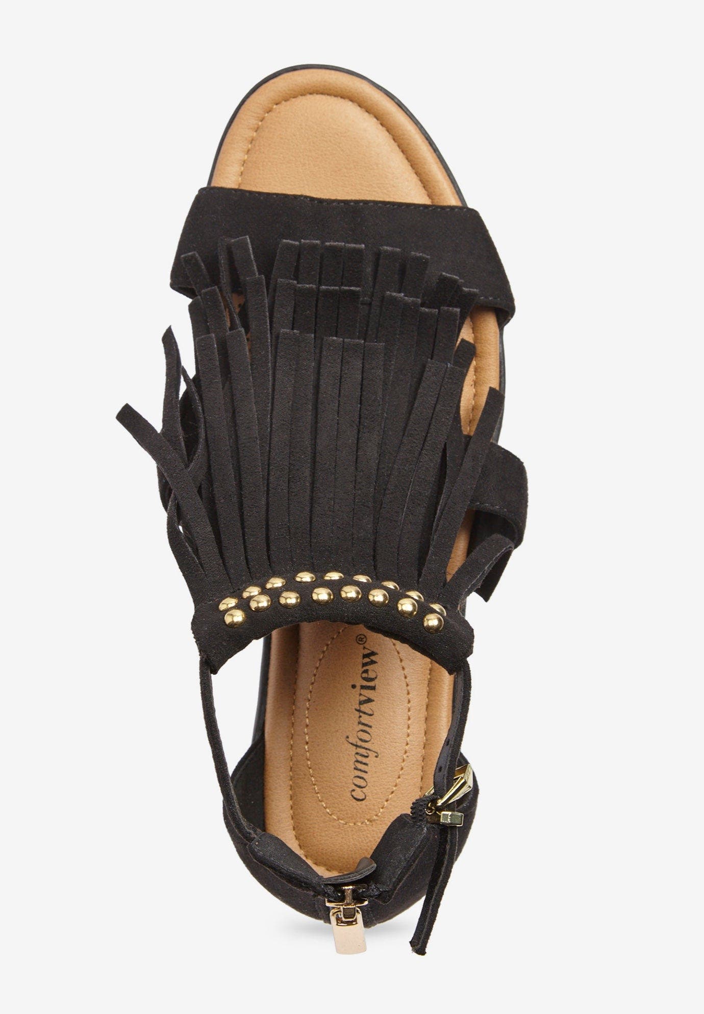 Comfortview The Carmella Sandal, Alternate, color, Black