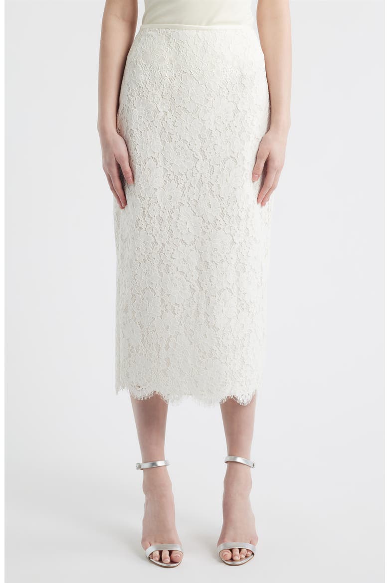 Ilse Lace Midi Skirt, Main, color, IVORY