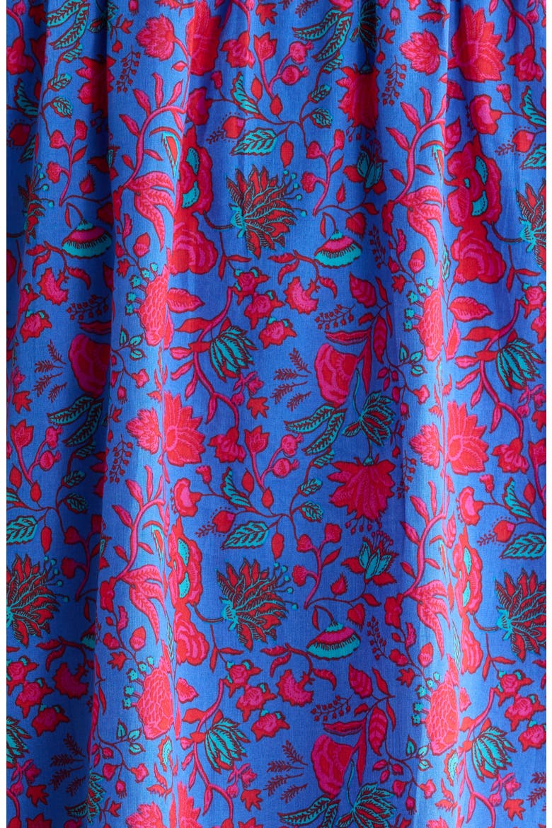 Tanya Floral Smocked Top, Alternate, color, BLUE-FUCHSIA