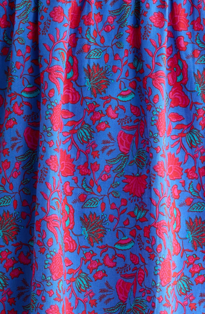 SUGARLIPS Tanya Floral Smocked Top, Alternate, color, Blue-Fuchsia