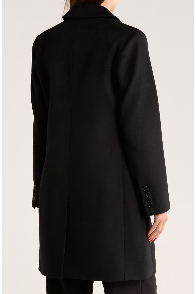 Single Breasted Wool Blend Coat, Alternate, color, BLACK