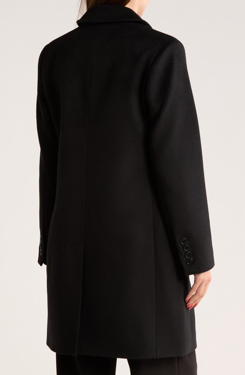 Michael Kors Single Breasted Wool Blend Coat, Alternate, color, Black