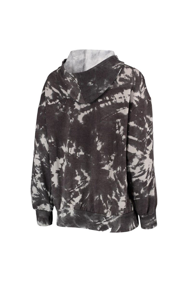 Women's Majestic Threads Black Phoenix Suns Burble Tie-Dye Tri-Blend Pullover Hoodie, Alternate, color, Black