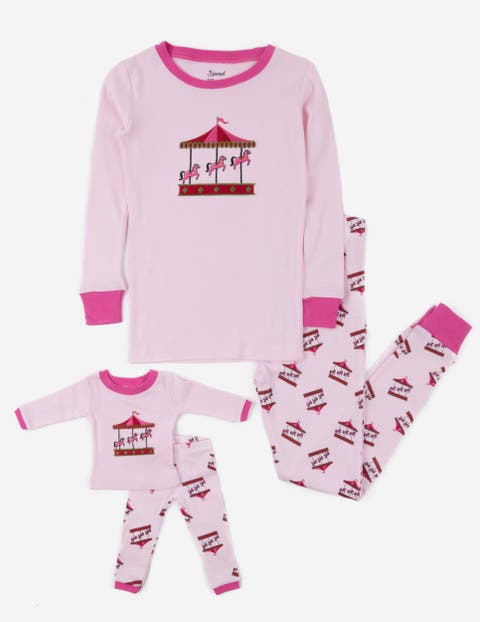 Girls Matching Doll Printed Cotton Pajamas, Fantasy & Character Prints (Toddler, Little Kid & Big Kid)