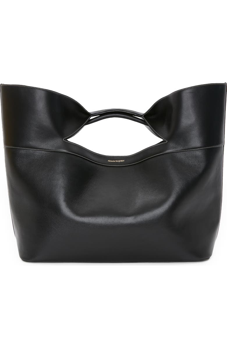 McQueen The Large Bow Leather Tote Bag, Main, color,