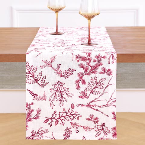 Linen Table Runner - Winter Forest