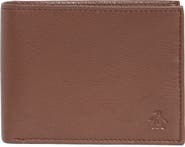 Original Penguin Embossed Logo Leather Passcase Wallet