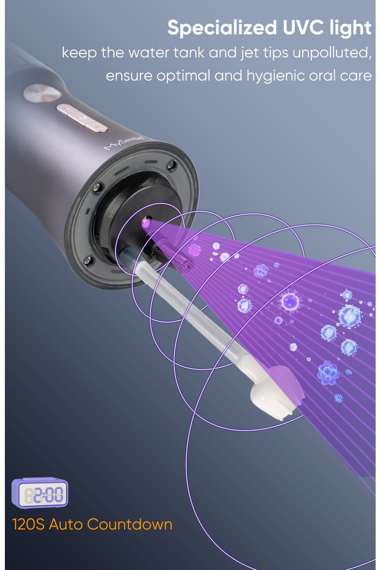 LP221 Cordless Professional Water Flosser with UVC Sterilizable, Alternate, color, Black