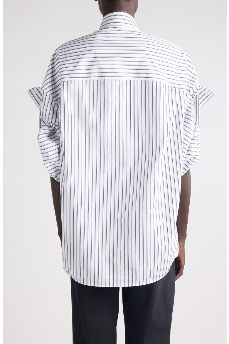 Tucked Short Sleeve Button-Down Shirt, Alternate, color, 9086 WHITE/ BLUE