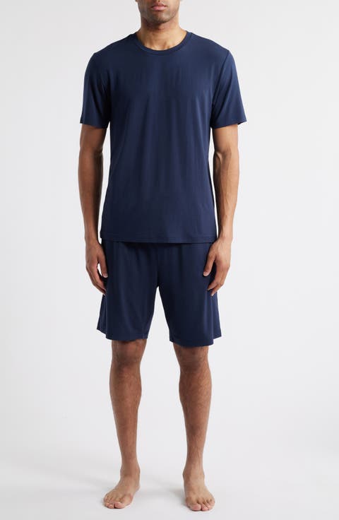 JHKKU Men's Short Sleeve Pajama Set Winter Christmas Foxes