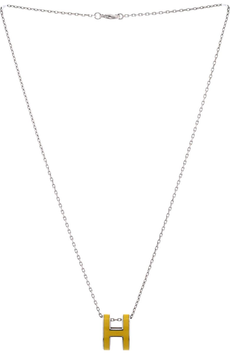 Pre-Owned Hermes Pop H Pendant Chain Necklace Metal and Enamel Mini, Alternate, color, Silver