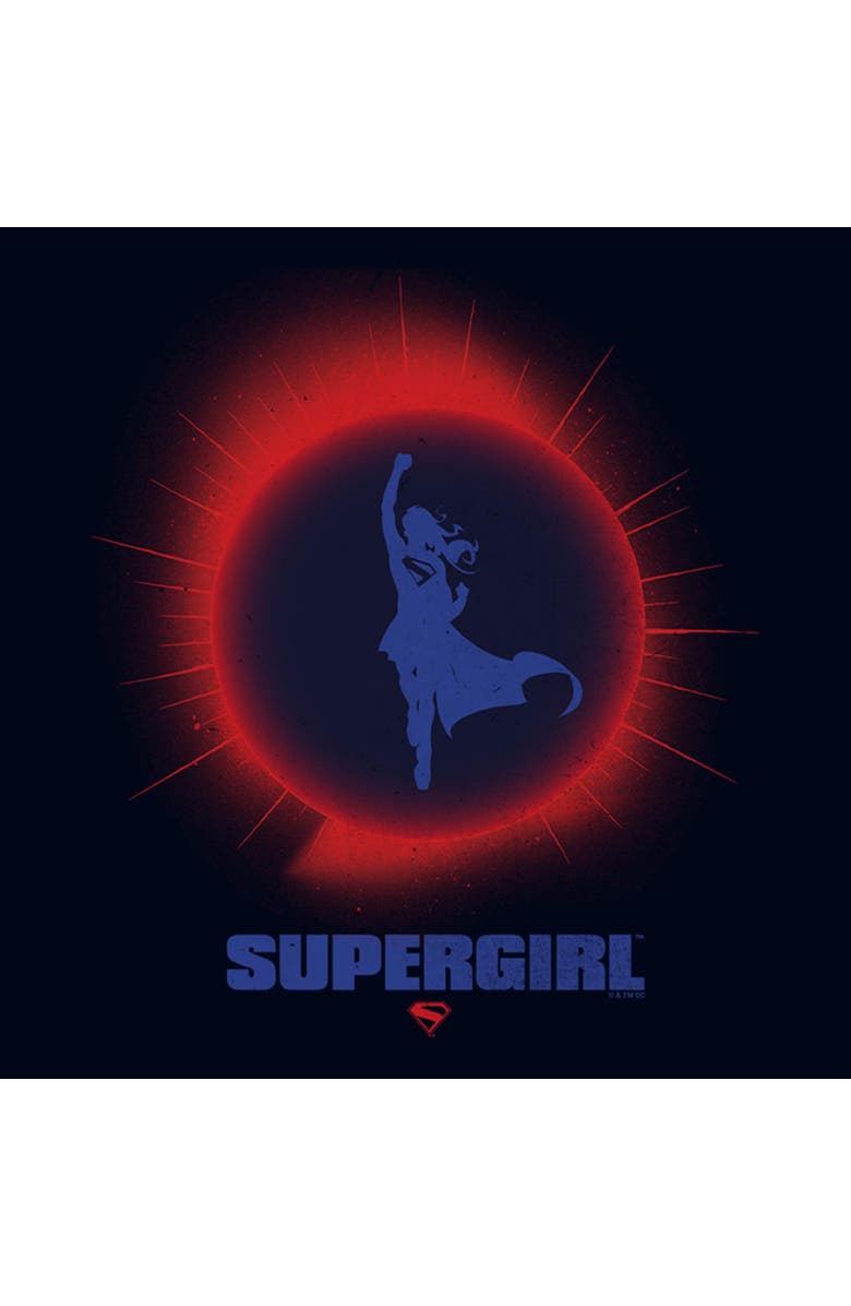 Supergirl Girl's Supergirl Kara Flying Silhouette Graphic T-Shirt, Alternate, color, Navy Blue