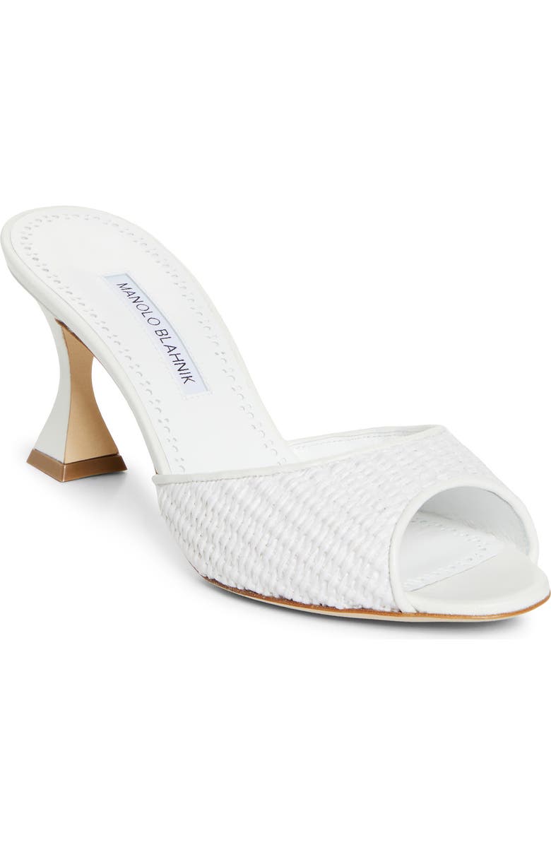 Manolo Blahnik Jadaron Slide Sandal, Main, color, White