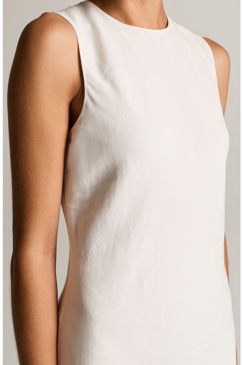 Linen Blend Midi Dress, Alternate, color, OFF WHITE