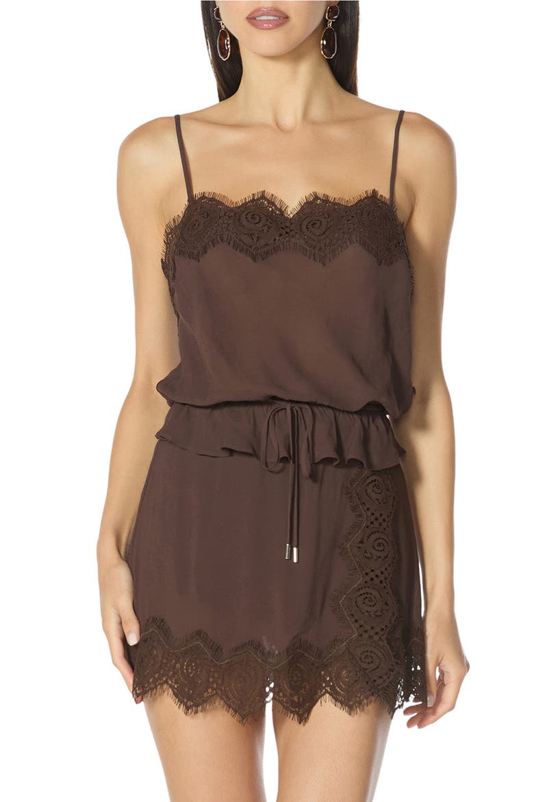 Healy Lace Trim Camisole, Main, color, ESPRESSO