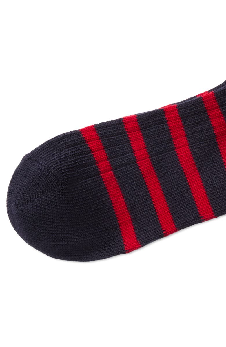 Polo Ralph Lauren Lettuce Edge Cotton Blend Quarter Socks, Alternate, color, Navy