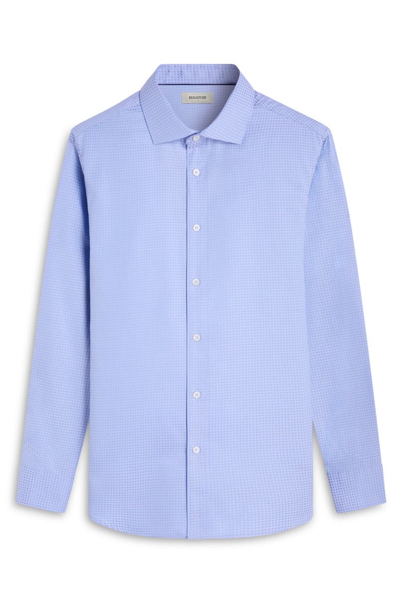 Bugatchi Axel Shaped Fit Jacquard Button-Up Shirt, Alternate, color, Air Blue