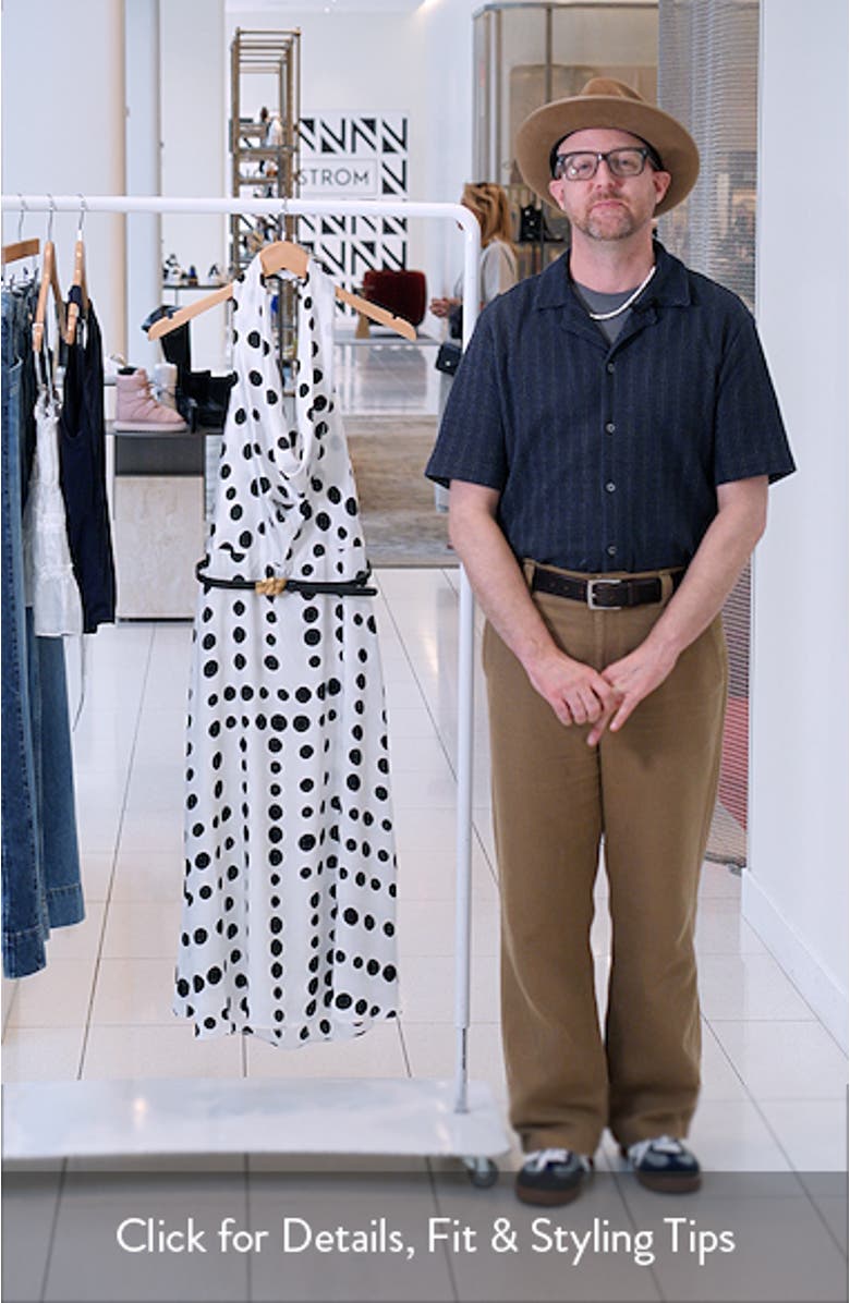 Poly Dot Halter Midi Dress, sales video thumbnail