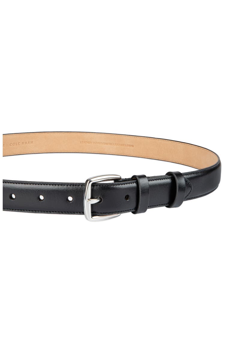 Feather Edge Leather Belt, Alternate, color, BLACK
