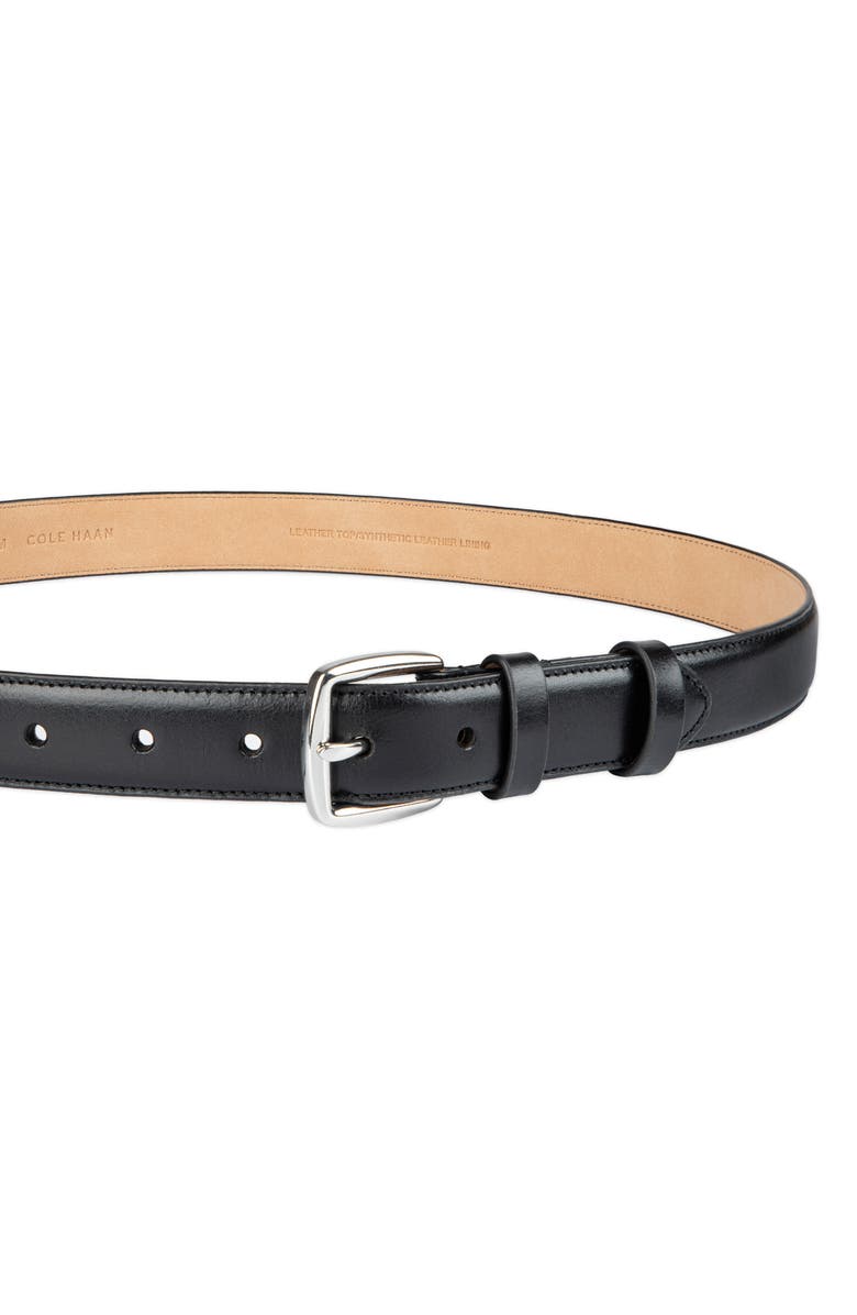 Cole Haan Feather Edge Leather Belt, Alternate, color, Black