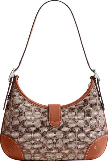COACH Hamptons Crystal Signature Jacquard Hobo Bag | Nordstrom