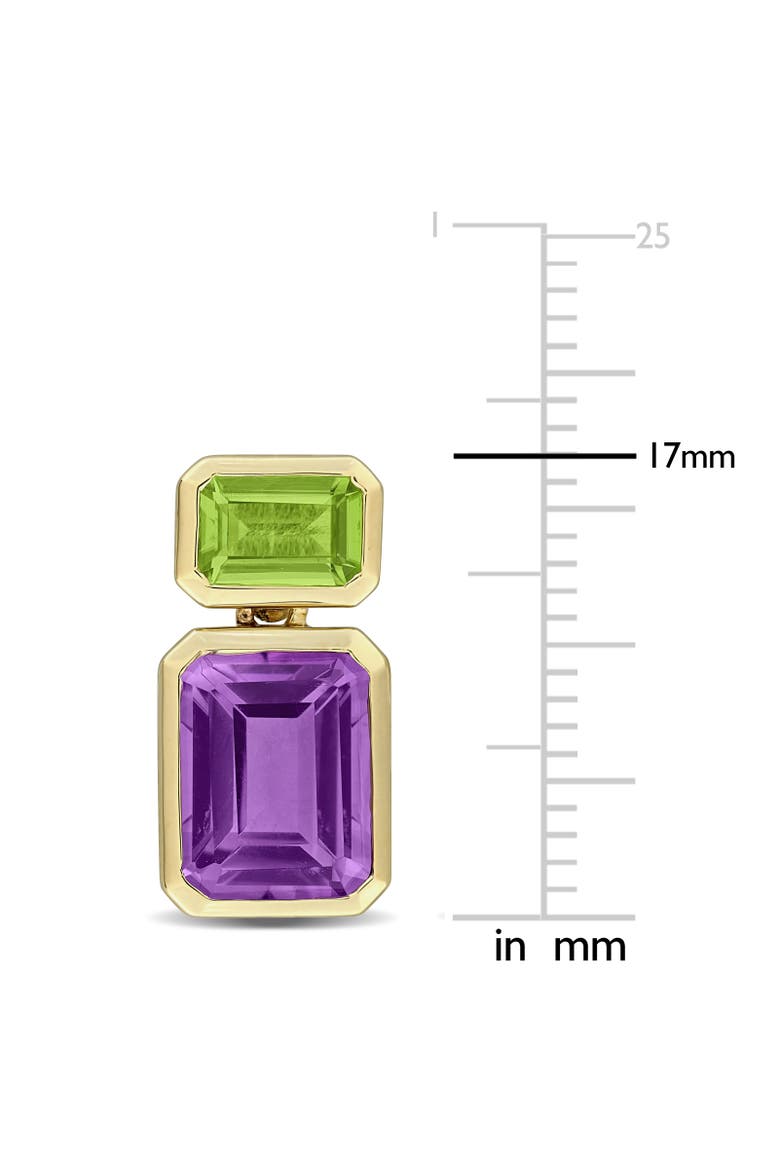 Gemstone Two-Stone Drop Earrings 10K, Alternate, color, Peridot/Amethyst