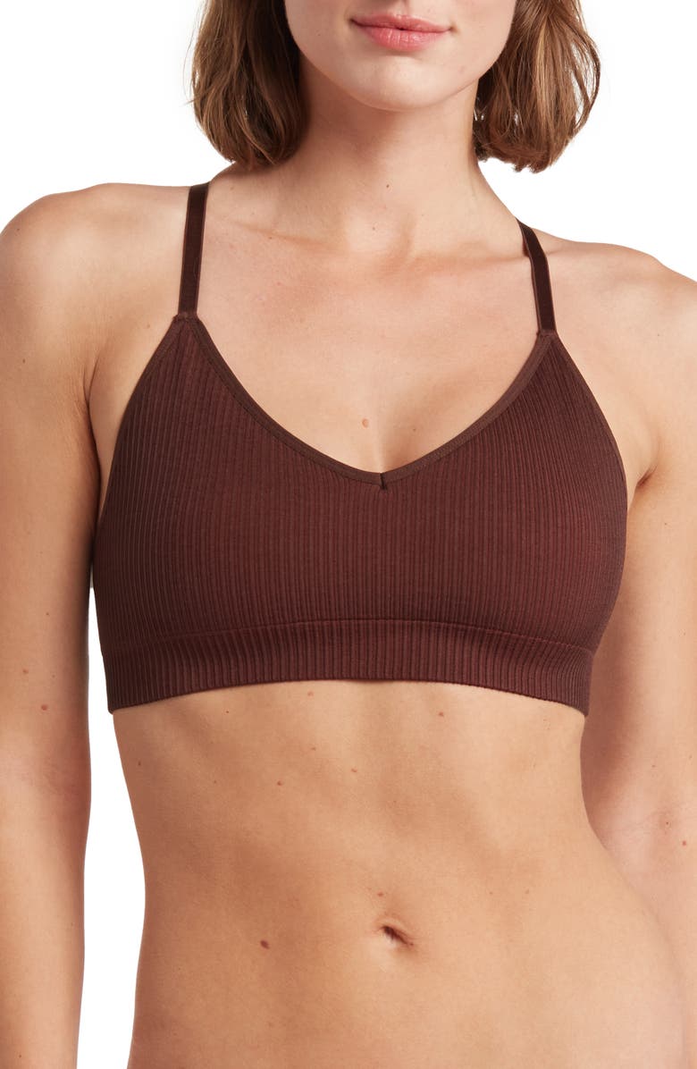 Good American Seamless Chunky Rib Bra, Main, color, 