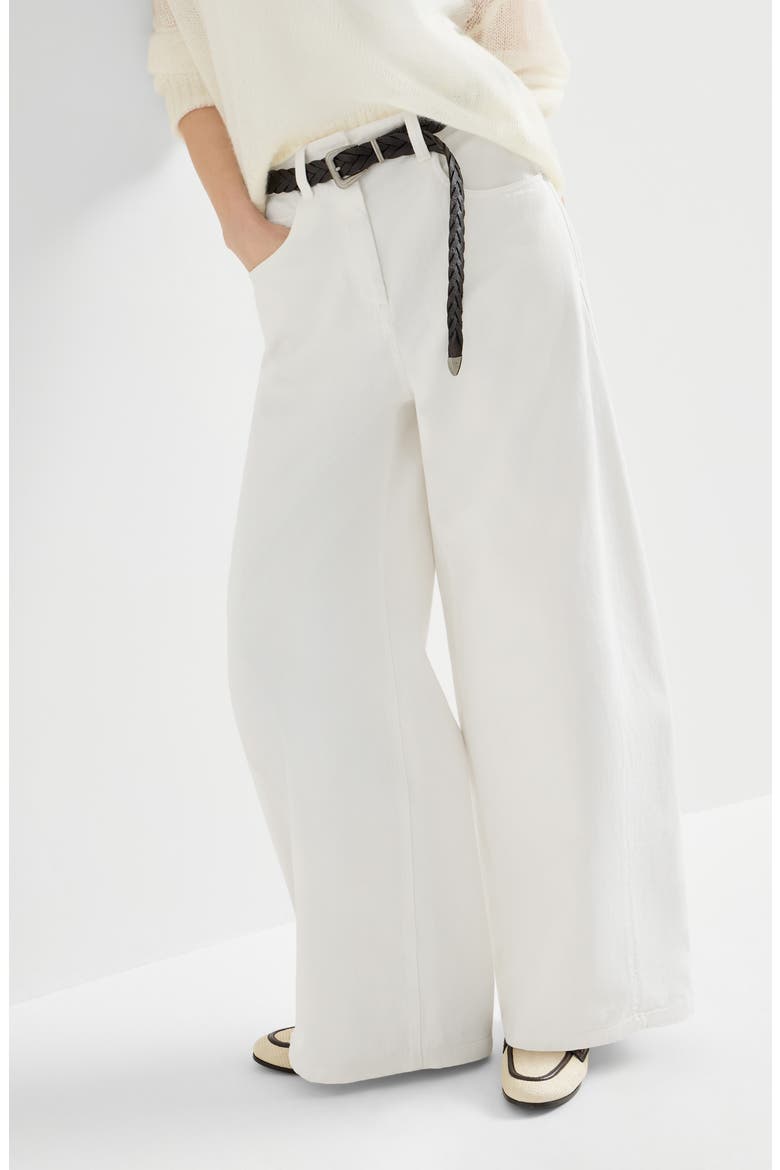 Wide trousers, Alternate, color, White
