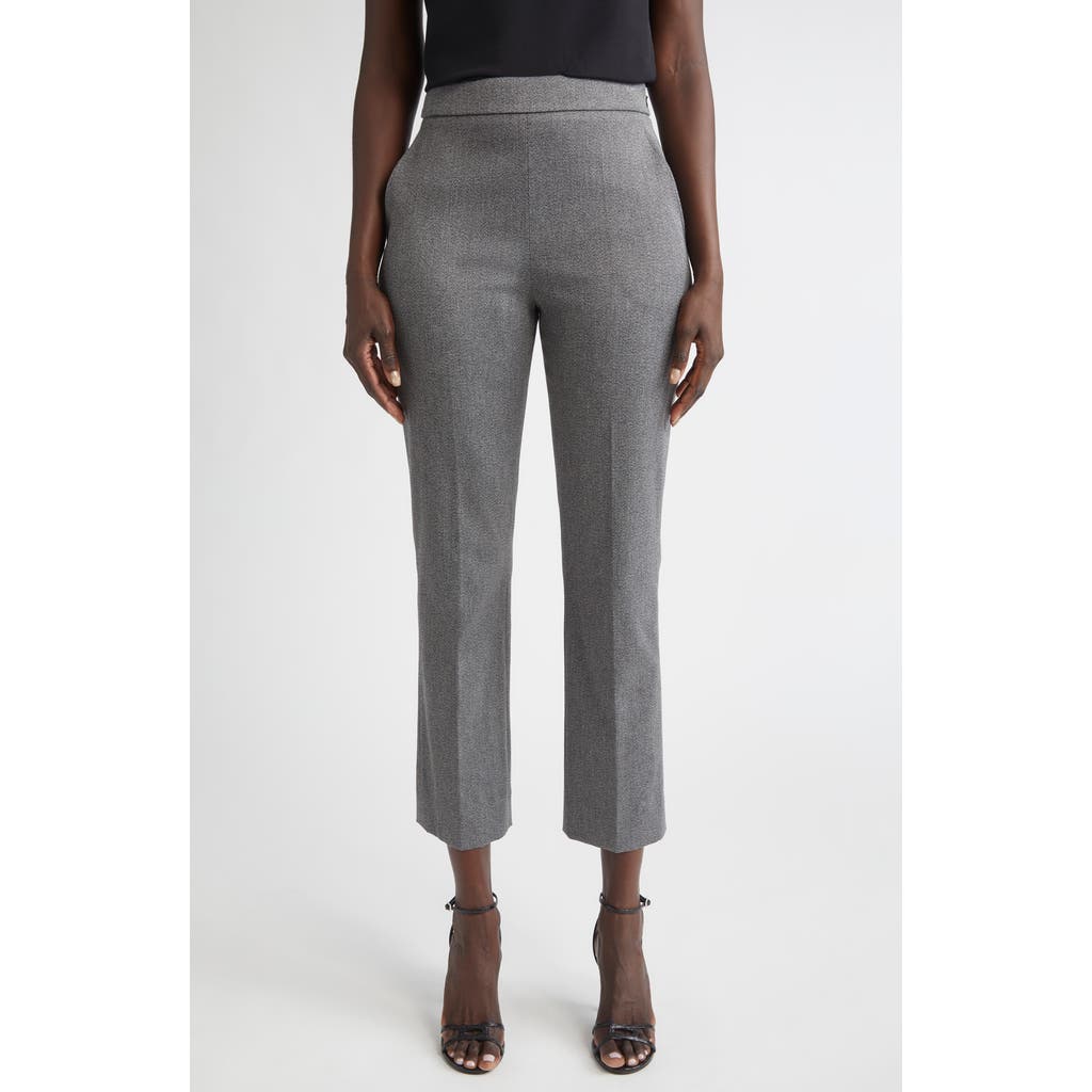 St John St. John Emma Mélange Stretch Twill Crop Pants In Gray