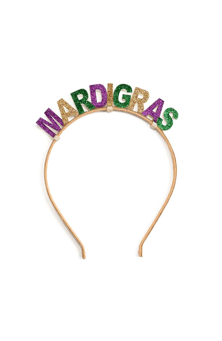 Sweet Wink Mardi Gras Tiara Headband, Main, color, Gold