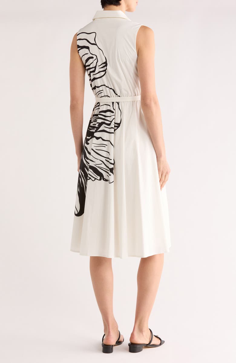 T Tahari Floral Sleeveless Fit & Flare Midi Dress, Alternate, color, Exploded Graphic Flower