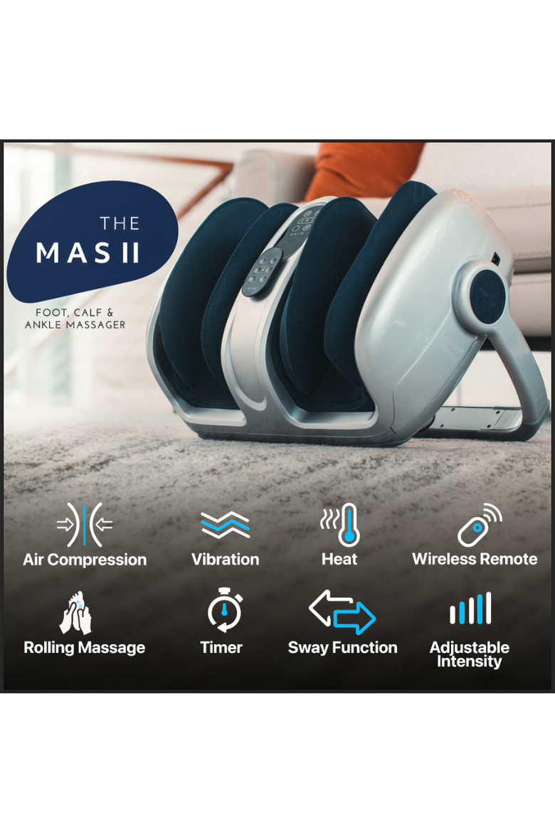 MAS II Foot, Leg & Calf Massager with Heat, Alternate, color, SIlver