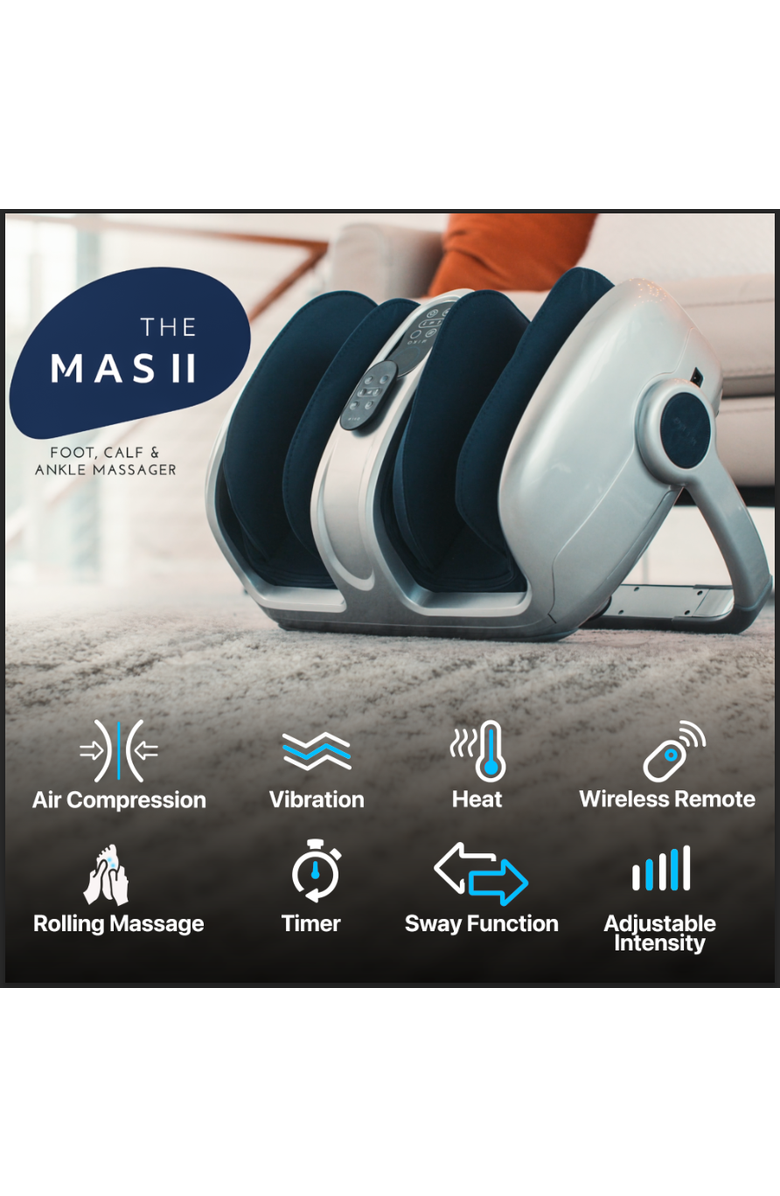 MIKO MAS II Foot, Leg & Calf Massager with Heat, Alternate, color, Silver